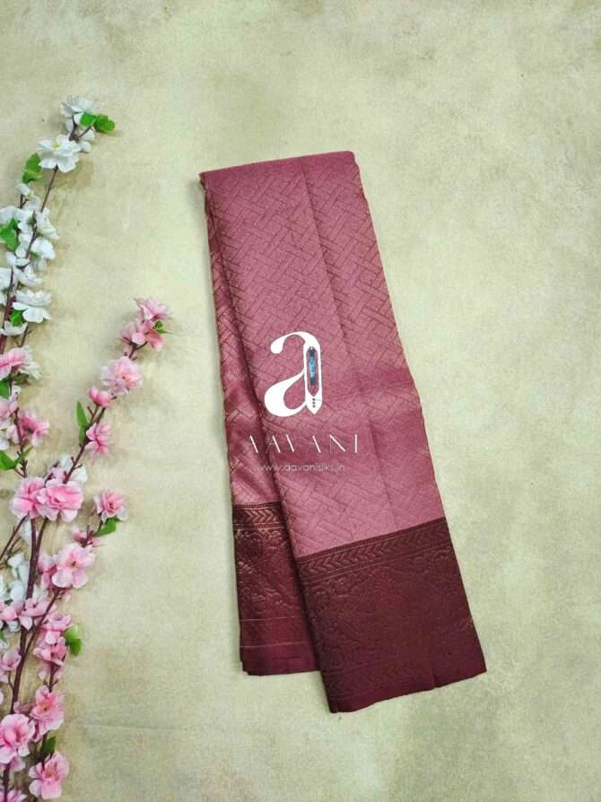 Maroon Color with Onion Pink Combination Soft Silk Saree