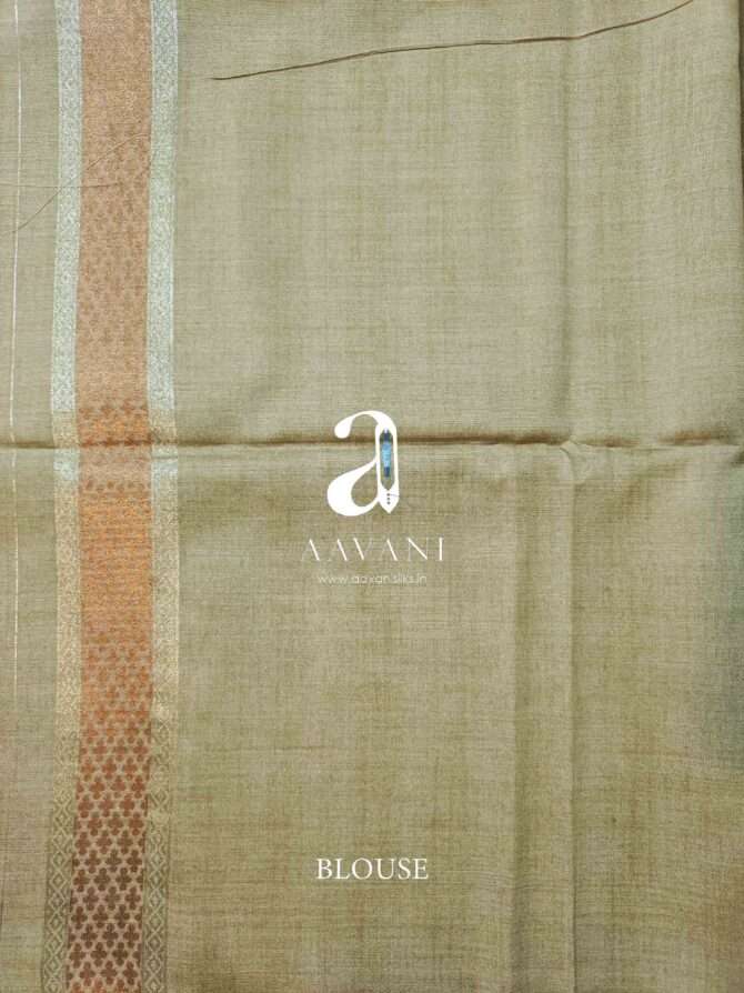 Elegant Light Kakhi Color Banaras Saree - Image 5