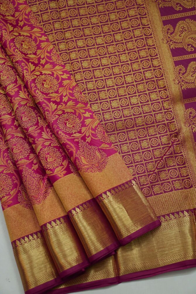 Soft Bridal Silk Saree - Pink - Image 2