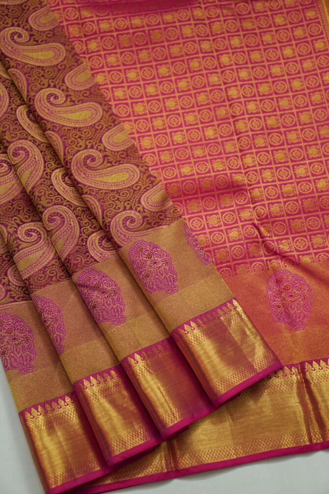 Soft Bridal Silk Saree - Maroon - Image 2