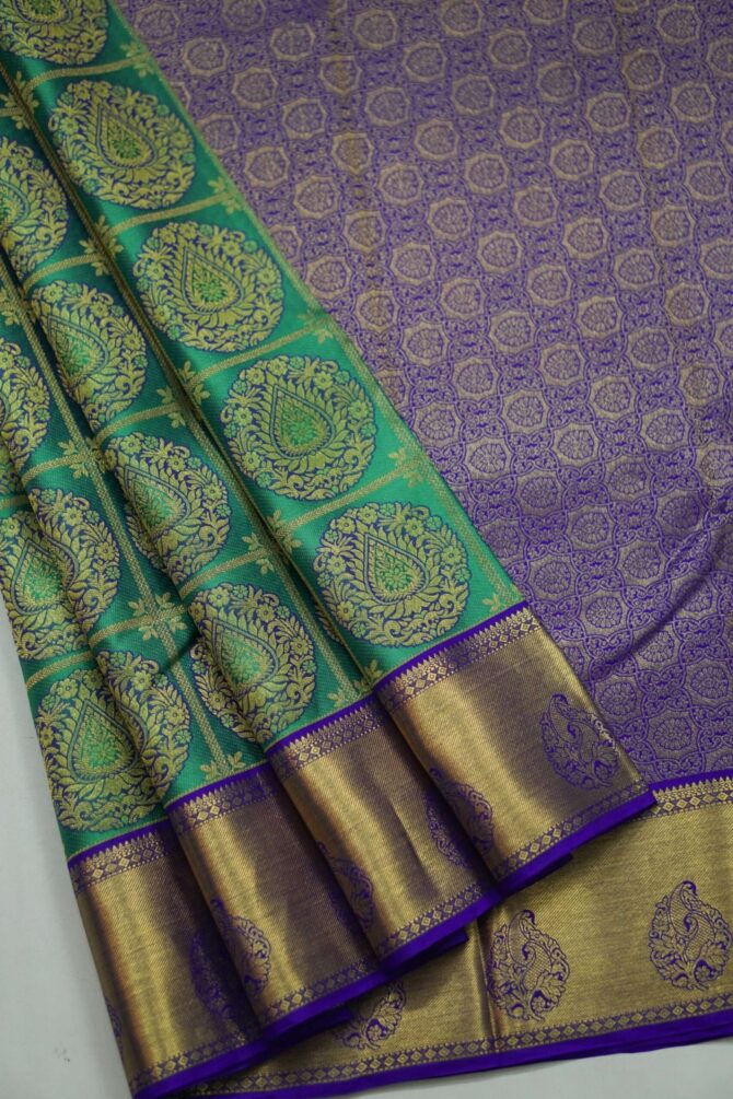 Soft Bridal Silk Saree - Green - Image 2