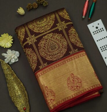 Soft Bridal Silk Saree - Coffee Brown