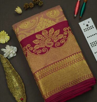 Soft Bridal Silk Saree - Double Shade Light Onion Pink