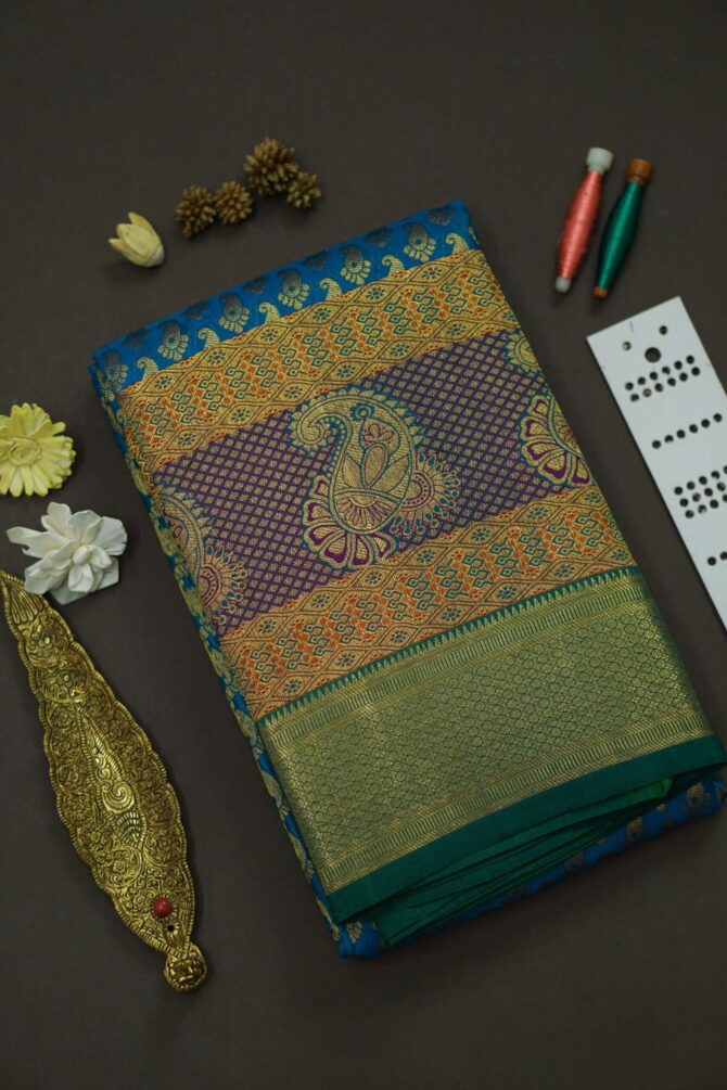 Soft Bridal Silk Saree - Blue