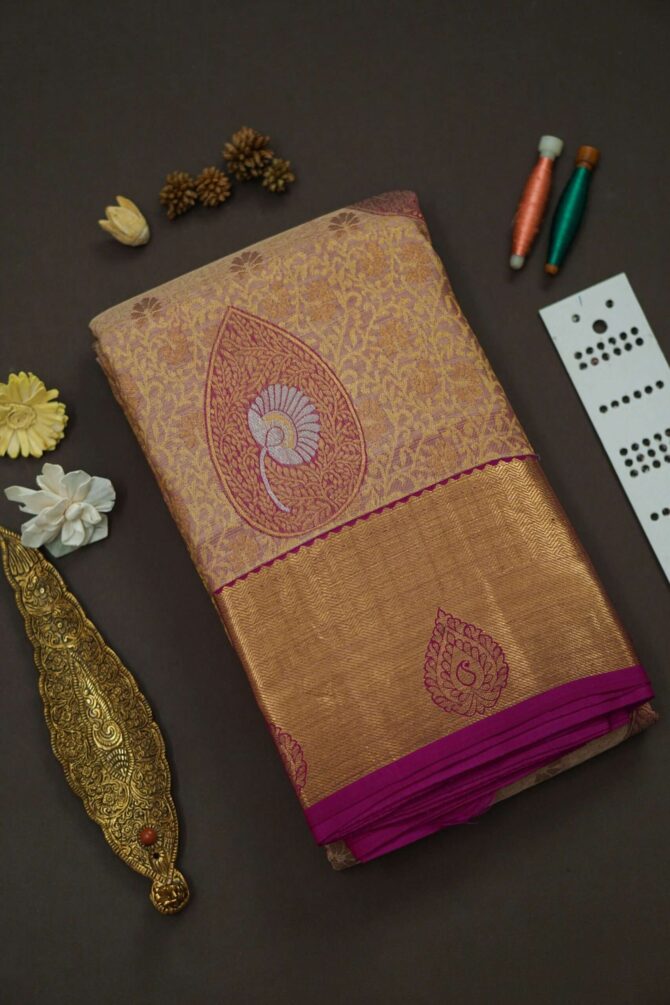 Soft Bridal Silk Saree -  Dual Shade Pale Pink