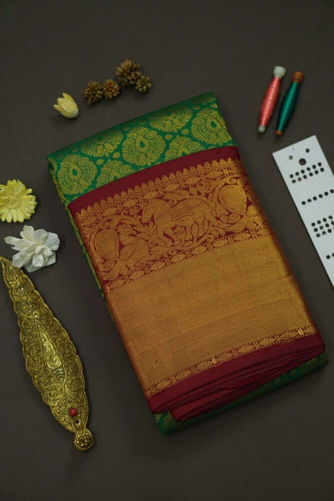 Soft Bridal Silk Saree - Green