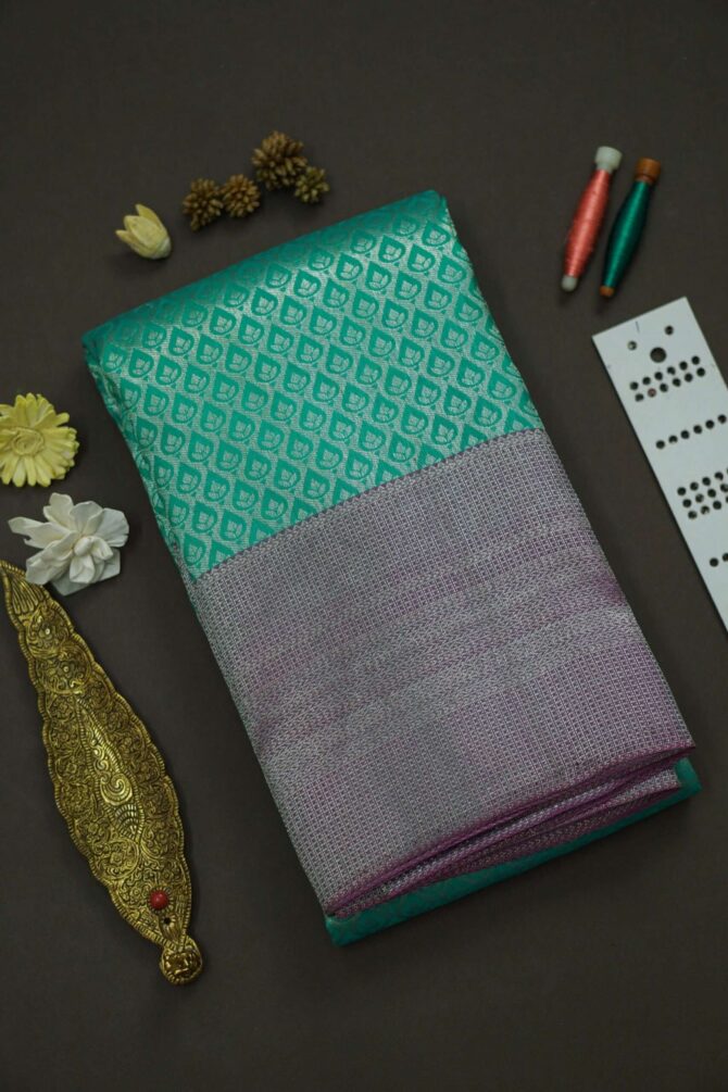 Soft Bridal Silk Saree - Turquoise
