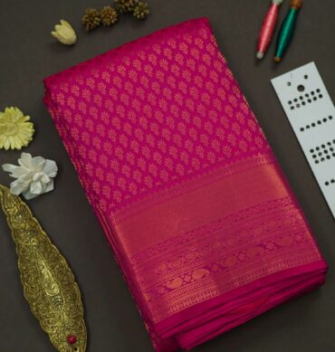 Soft Bridal Silk Saree - Rani Pink