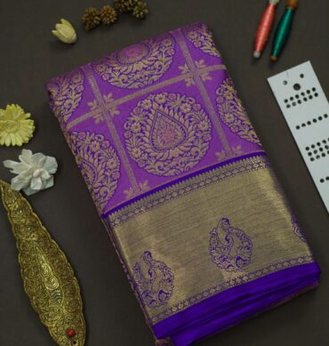 Soft Bridal Silk Saree - Violet