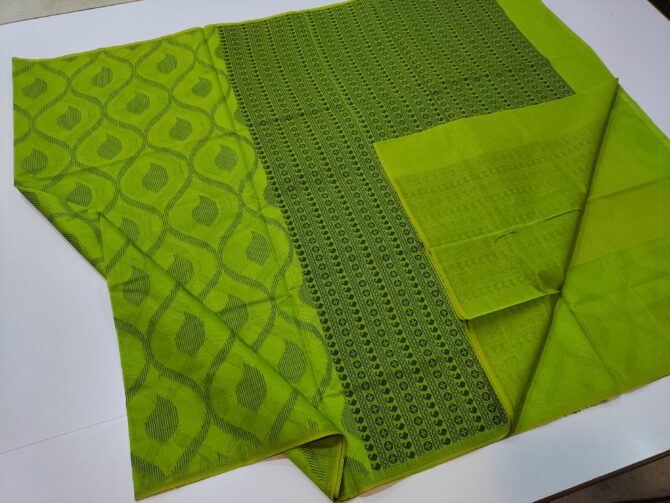 Parrot Green Colour Soft Material Silk Cotton