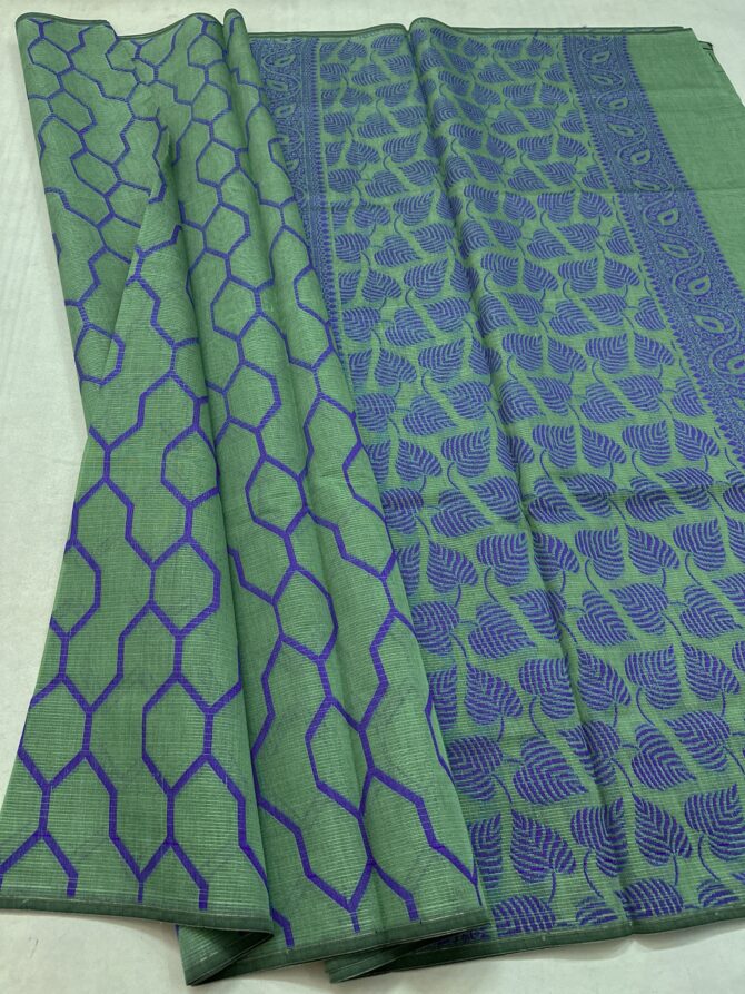 Pastel Green (Tissue Stripe) Soft Material Silk Cotton - Image 2