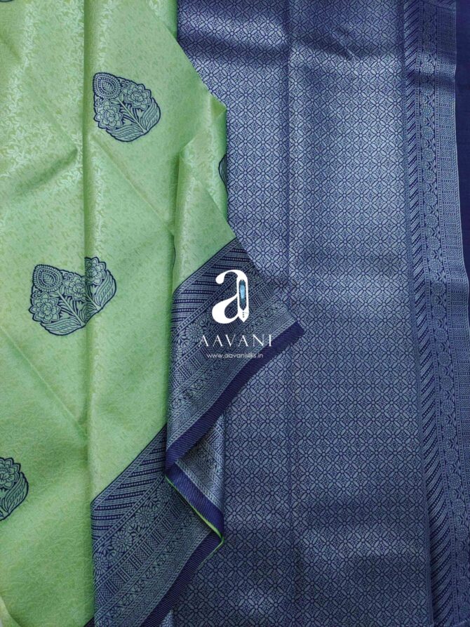 Trendy Semi Silk Saree - Pastel Green - Image 2