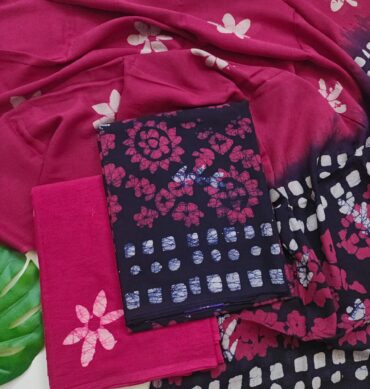 Batik Print Pure Cotton Salwar Material - Unstitched