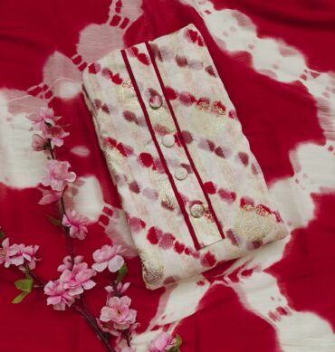 Red Color Linen Salwar Material