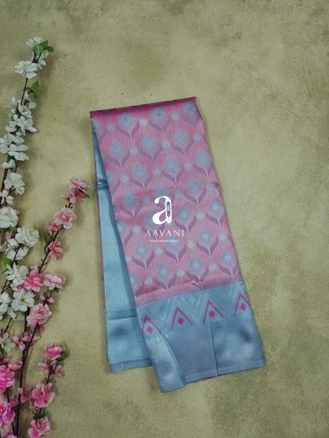 Ikkat Pattern Semi Silk Saree