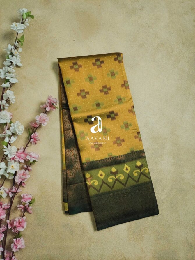 Ikkat Pattern Semi Silk Saree