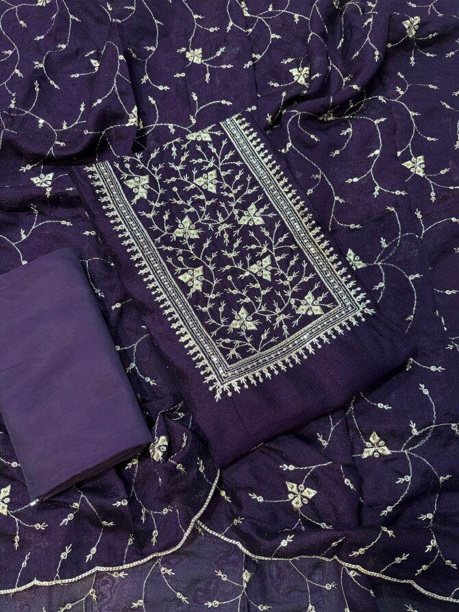AADI SALE - Vichitra Material Unstitched Salwar Material