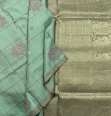 Pure Handloom Soft Silk Saree Checked Pattern