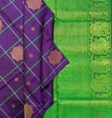 Checked Pattern Handloom Soft Silk Saree