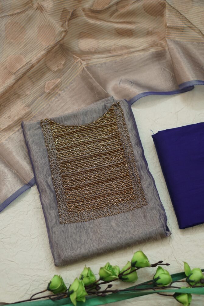 Luxurious Aari work Unstitched Salwar Material