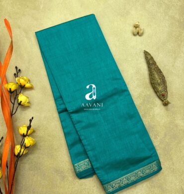 Semi Tussar Saree - Rama Blue