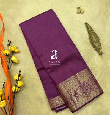 Semi Tussar Saree - Magenta Color