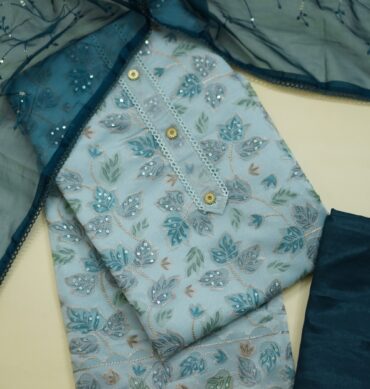 Elegant Organza Fabric - Unstitched Salwar Material