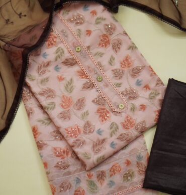 Elegant Organza Fabric - Unstitched Salwar Material