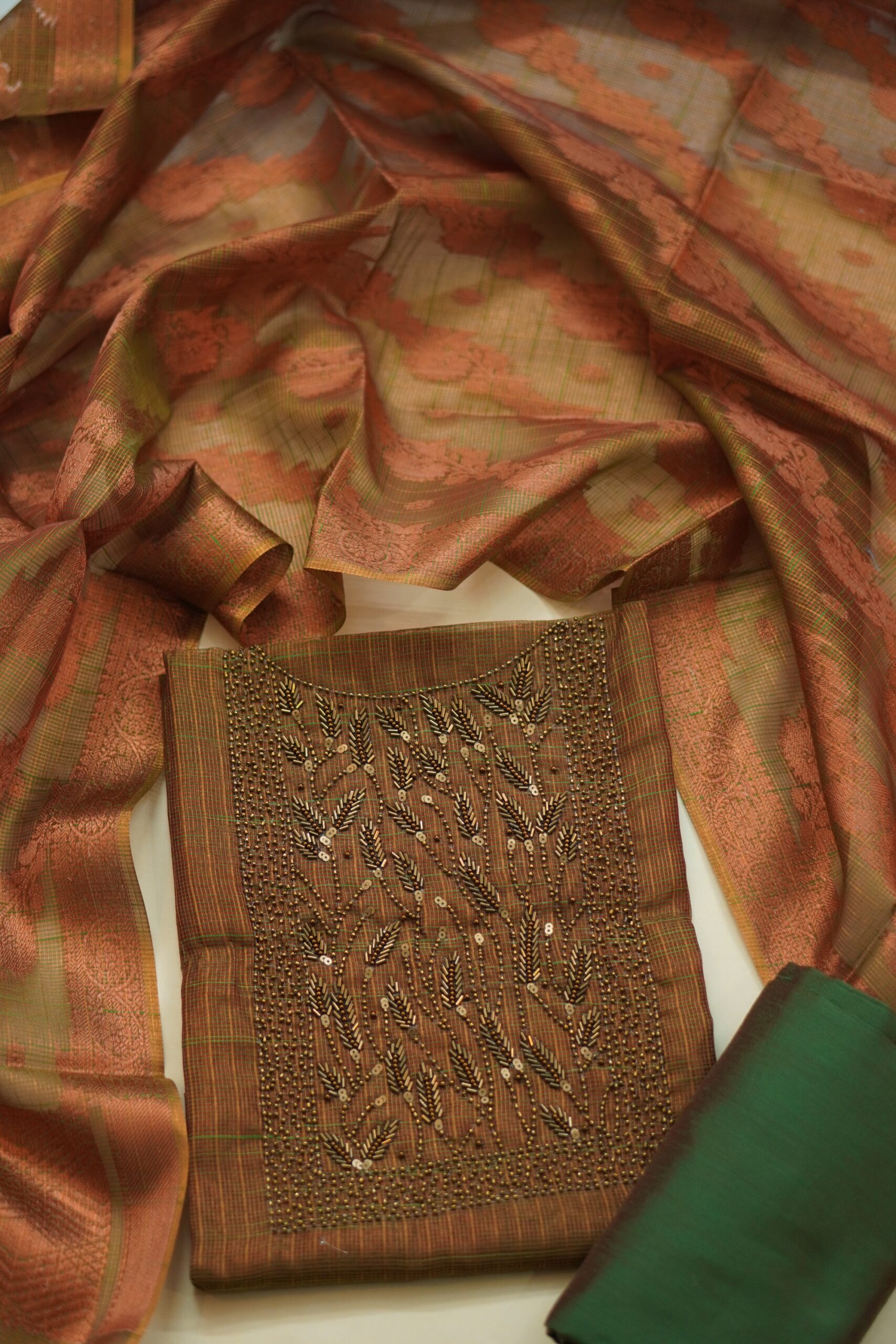 Luxurious Aari work Unstitched Salwar Material