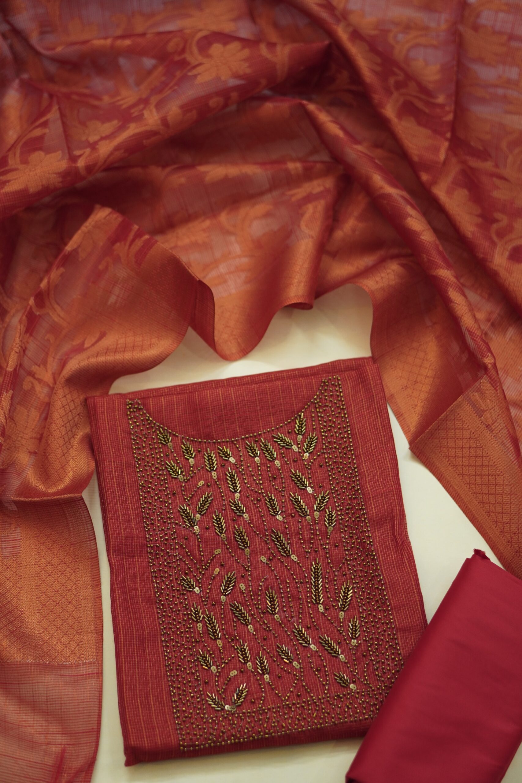 Luxurious Aari work Unstitched Salwar Material