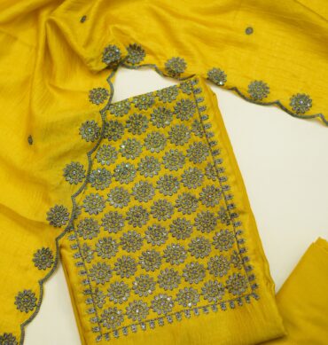 Elegant Vichitra Silk - Unstitched Salwar Material