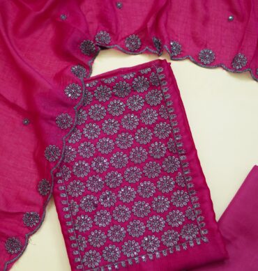Elegant Vichitra Silk - Unstitched Salwar Material