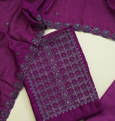 Elegant Vichitra Silk - Unstitched Salwar Material