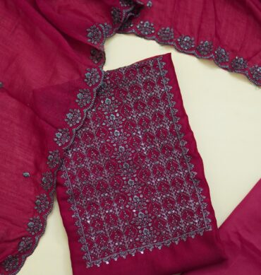 Elegant Vichitra Silk - Unstitched Salwar Material