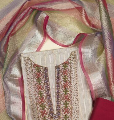 Luxurious Tissue Aari work - Unstitched Salwar Material