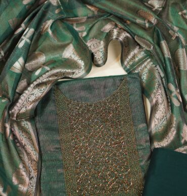 Luxurious Tissue Aari work - Unstitched Salwar Material
