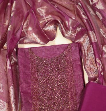 Luxurious Tissue Aari work - Unstitched Salwar Material