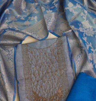 Luxurious Soft Tissue Aari work - Unstitched Salwar Material