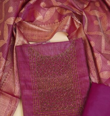 Luxurious Tissue Aari work - Unstitched Salwar Material