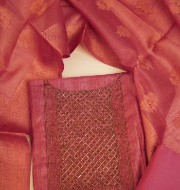 Luxurious Tissue Aari work - Unstitched Salwar Material