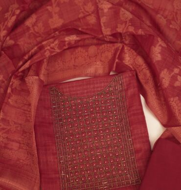 Luxurious Tissue Aari work - Unstitched Salwar Material