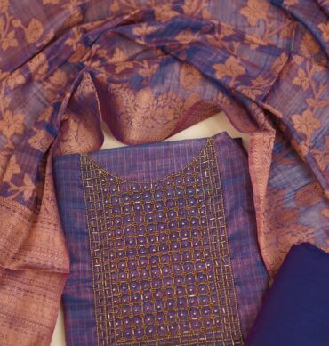 Luxurious Tissue Aari work - Unstitched Salwar Material