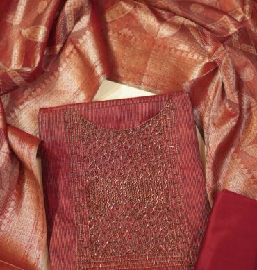 Luxurious Tissue Aari work - Unstitched Salwar Material