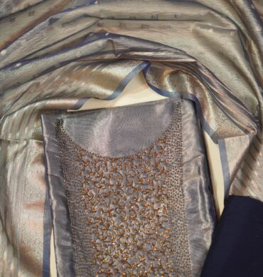 Luxurious Soft Tissue Aari work - Unstitched Salwar Material