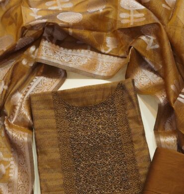 Luxurious Tissue Aari work - Unstitched Salwar Material