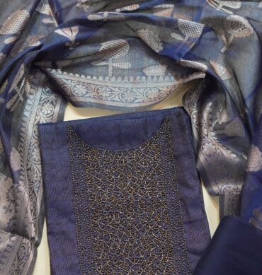 Luxurious Tissue Aari work - Unstitched Salwar Material