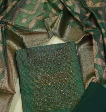 Luxurious Tissue Aari work - Unstitched Salwar Material