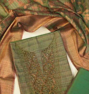Luxurious Tissue Aari work - Unstitched Salwar Material