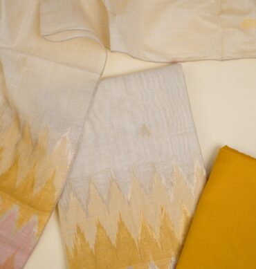 Premium Jamdani Ikkat Cotton - Unstitched Salwar Material