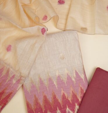 Premium Jamdani Ikkat Cotton - Unstitched Salwar Material